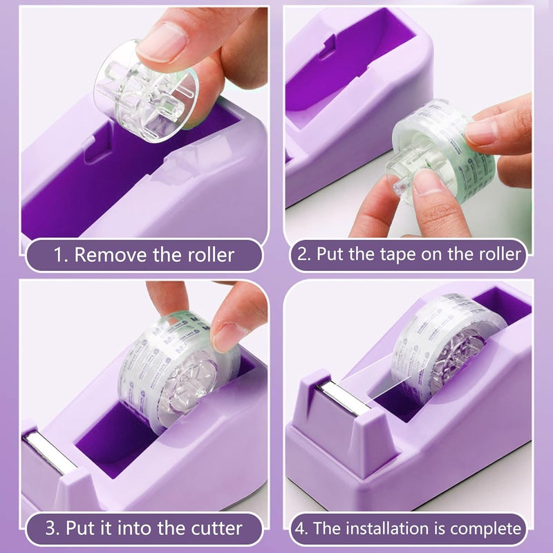 Famassi Purple Office Supplies, Purple Desk Accessories, Stapler, Staple Remover, Tape Holder, Pen Holder, Ballpoint Pen, Scissor, Binder Clips, Paper Clips and 1000pcs Staples. - Image 4